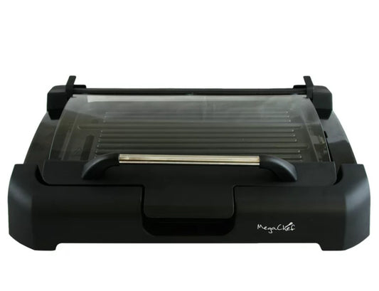 Megachef Reversible Indoor Grill and Griddle with Removable Glass Lid